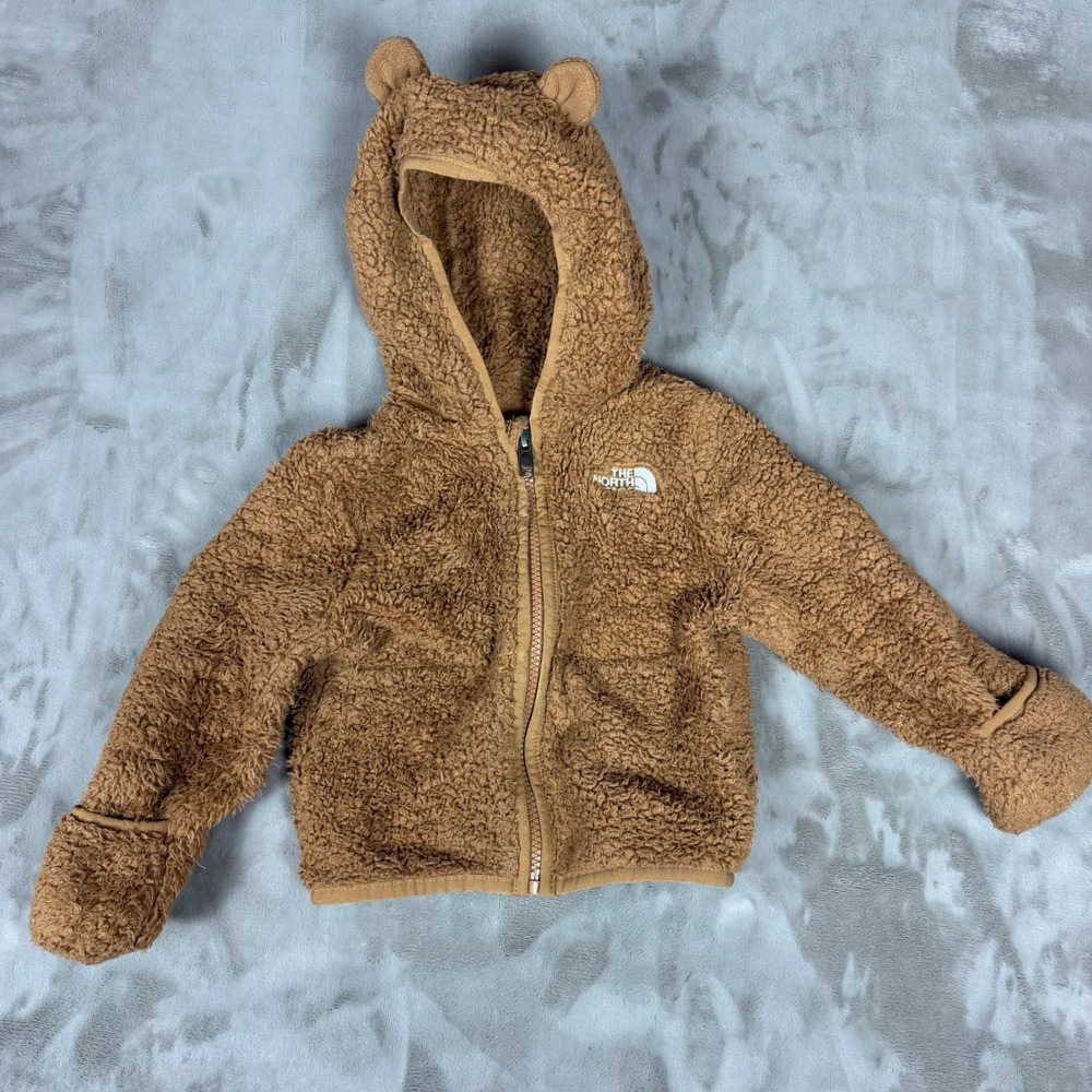 The North Face Baby Campshire Bear Ear Hooded Fleece Jacket Brown 12-18M